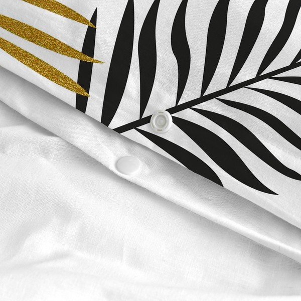 Fehér egyszemélyes pamut paplanhuzat 140x200 cm Foliage – Blanc-image-3