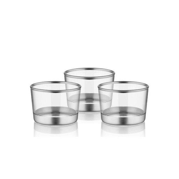 Glam Silver 3 db-os röviditalos pohár szett, ⌀ 8 cm - Mia-image-1