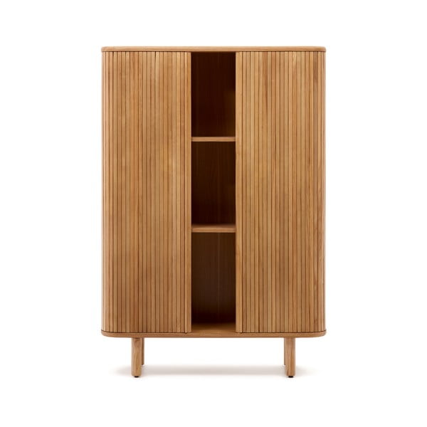 Natúr színű szekrény tolóajtóval kőrisfa dekorral 110x160x40 cm Mailen – Kave Home