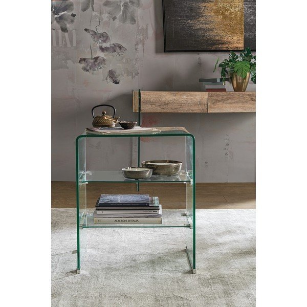 Üveg tárolóasztal 40x50 cm Iride – Bizzotto-image-1