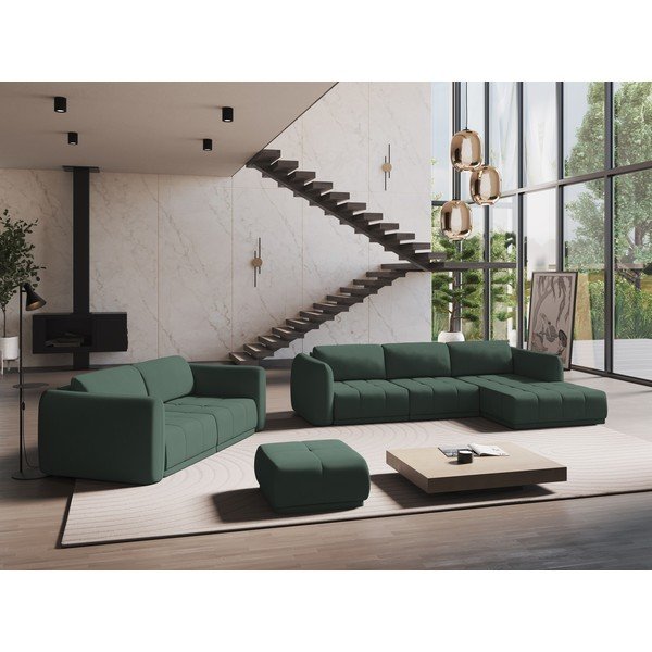 Zöld sarokkanapé Hoku – Makamii-image-1