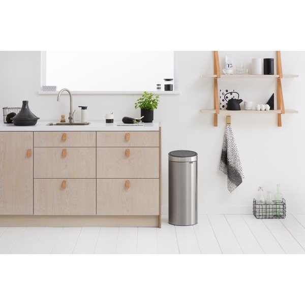 Matt ezüstszínű acél érintésre nyíló szemetes 30 l Touch Bin – Brabantia-image-1
