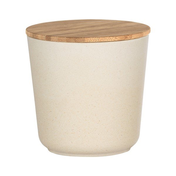 Bondy bézs kerámia tárolóedény bambusz fedővel, 500 ml - Wenko-image-1