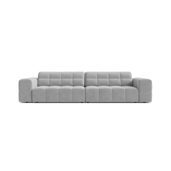 Világosszürke bársony kanapé 252 cm Chicago – Cosmopolitan Design