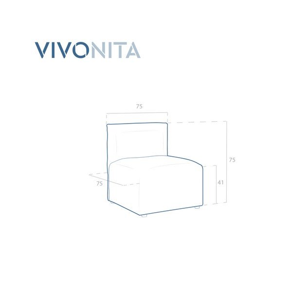 Velvet Cube smaragdzöld kanapé, középső elem - Vivonita-image-1