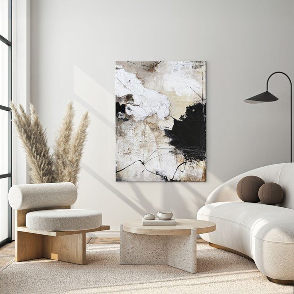 Nyomtatott-kézzel festett részletekkel vászon kép 90x118 cm Reform 1 – Malerifabrikken-image-1