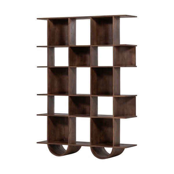 Sötétbarna mangófa könyvespolc 130x180x35 cm Sinne – WOOOD-image-2