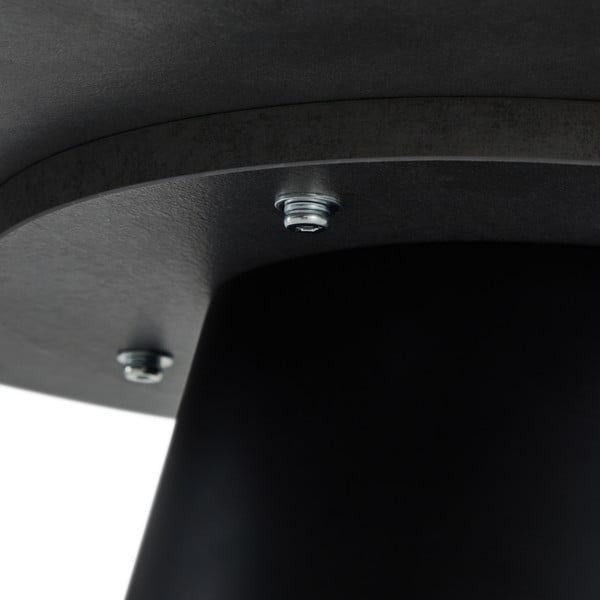 Fekete-sötétszürke dohányzóasztal márvány dekoros asztallappal ø 60 cm Tango – Furnhouse-image-3