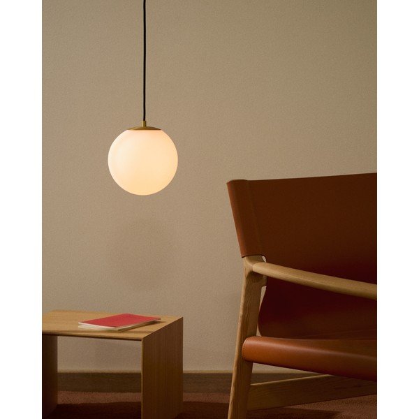 Fehér-aranyszínű függőlámpa üveg búrával ø 10 cm Brisia – Kave Home-image-1