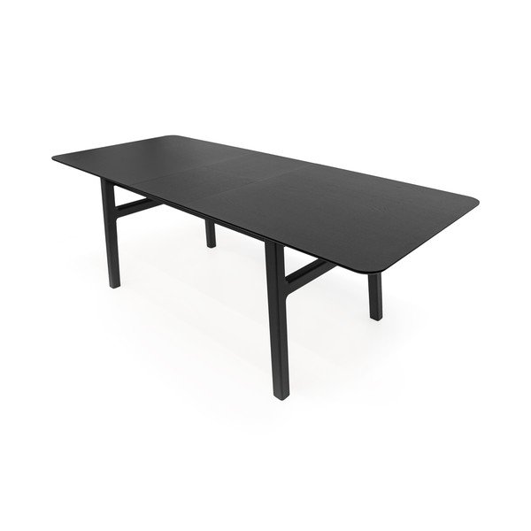 Bővíthető étkezőasztal hosszabbító asztallappal, tölgyfa dekorral 90x180 cm Curved – Woodman-image-3