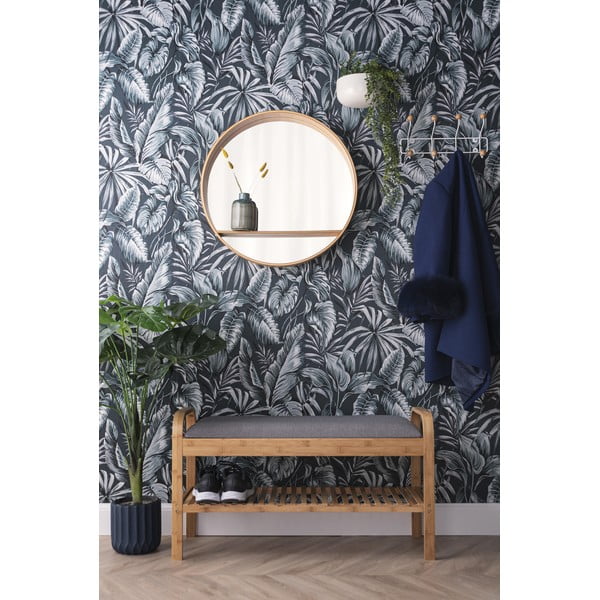 Fali tükör polccal, tömörfa kerettel ø 61 cm Sheer – PT LIVING-image-1