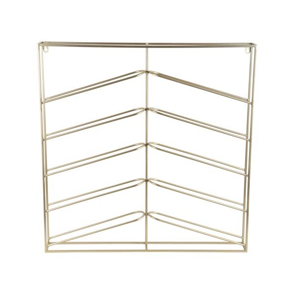 Aranyszínű fali fém bortartó polcos állvány, palackok száma 10 67x66x7,5 cm Cuadro – PT LIVING