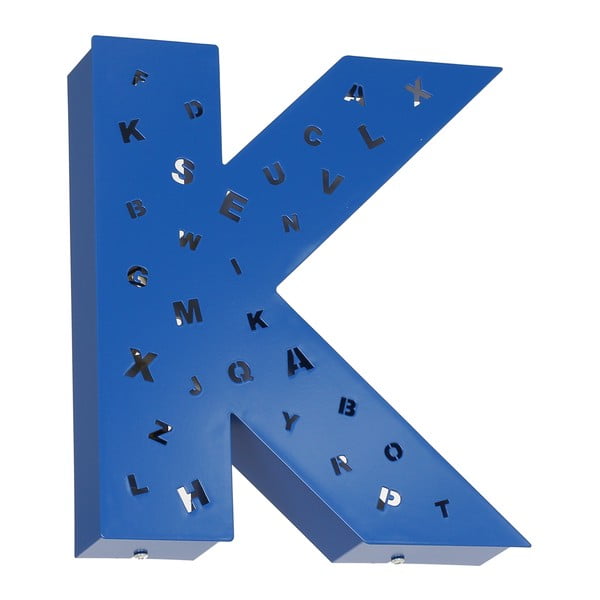 Letter K kék, betű formájú fénydekoráció - Glimte