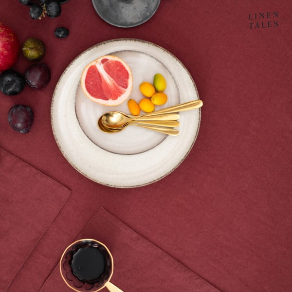 Len tányéralátét 35x45 cm Marsala – Linen Tales-image-4