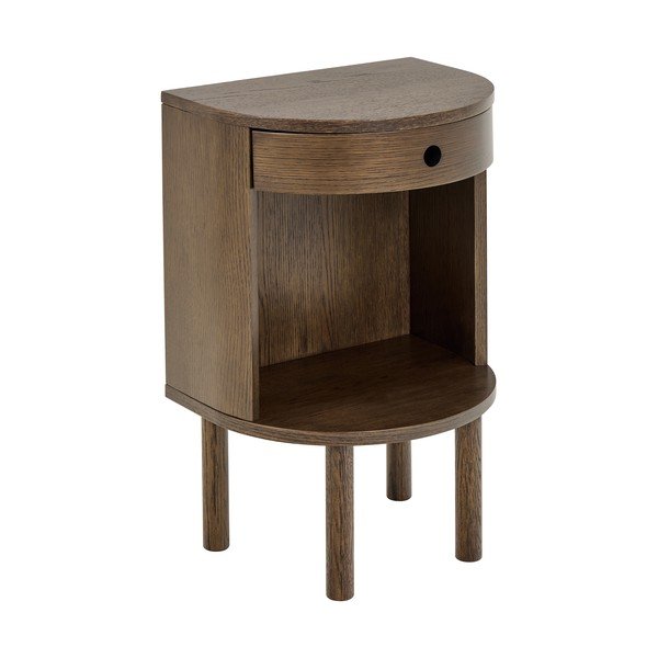 Sötét natúr színű éjjeliszekrény tölgyfa dekorral Paron – Actona-image-2