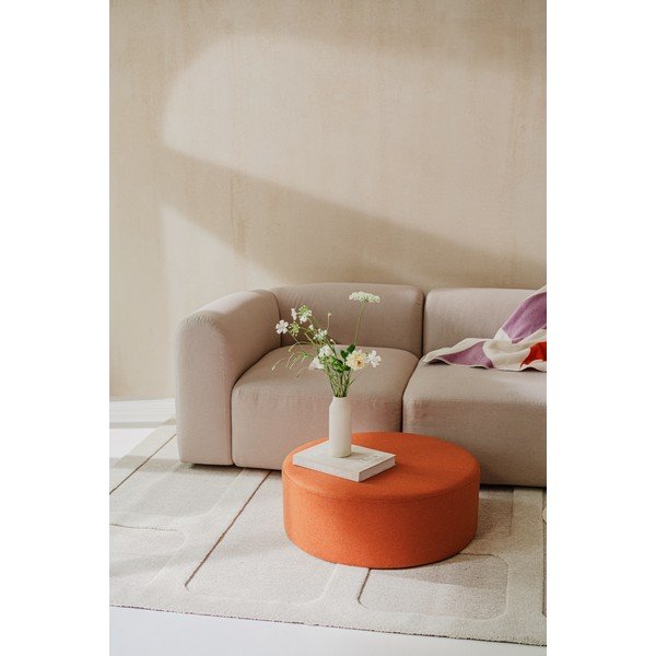 Terrakotta színű gyapjú puff Folk – noo.ma-image-1