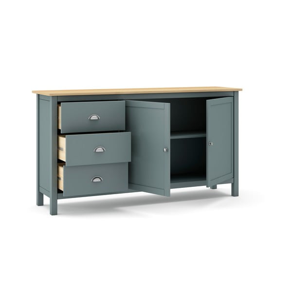 Szürkészöld borovi fenyő komód 150x80x40 cm Misti – Marckeric-image-4