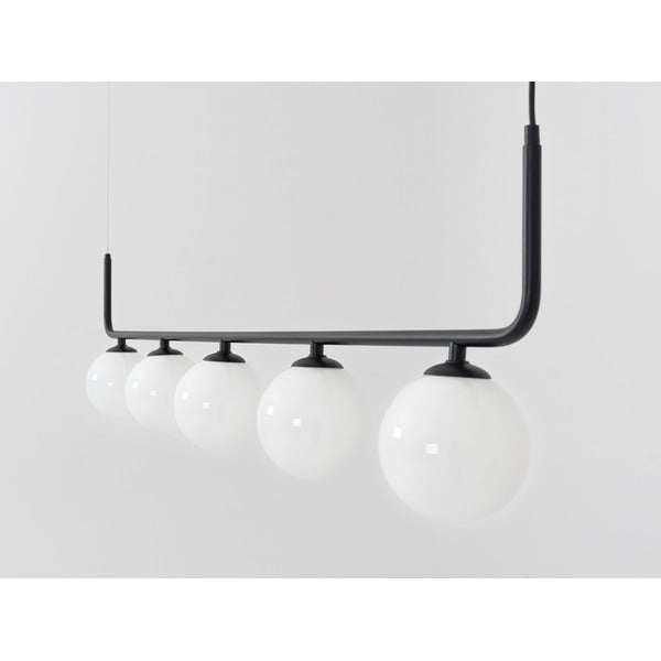 Fekete függőlámpa üveg búrával 142x142 cm Catkin - CustomForm-image-4