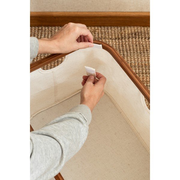 Krémszínű textil összecsukható szennyeskosár Bamboo/Linen – Bigso-image-4