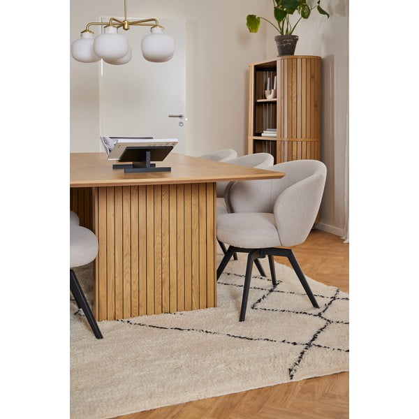 Étkezőasztal tölgyfa dekoros asztallappal 100x210 cm Colima – Actona-image-3