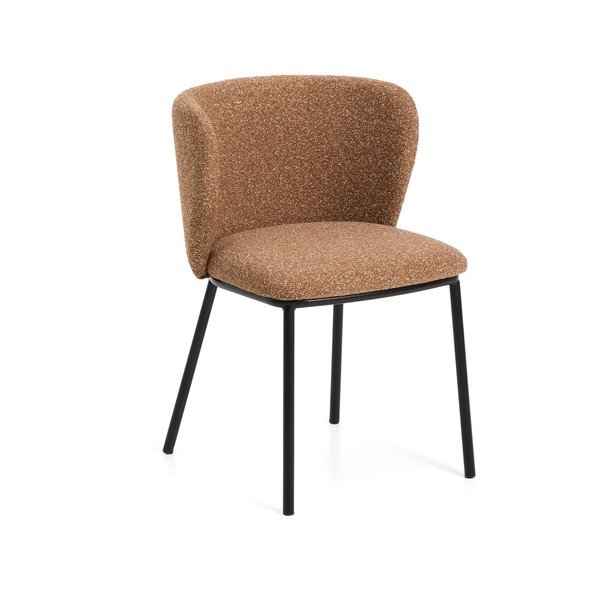 Terrakotta színű kárpitozott étkezőfotel Ciselia – Kave Home
