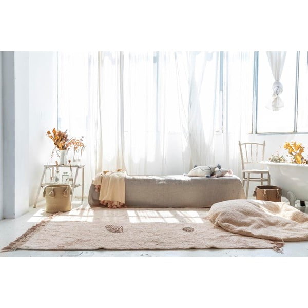 Krémszínű mosható kézi szövésű pamut gyerek szőnyeg 140x200 cm Pine Forest – Lorena Canals-image-1
