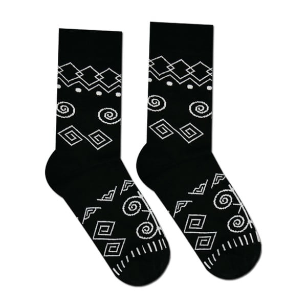 Geometry fekete pamut zokni, méret 39-42 - HestySocks