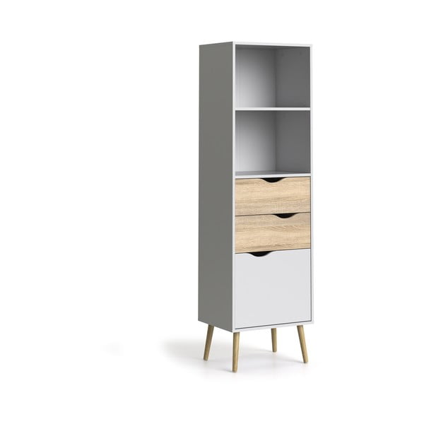 Oslo fehér könyvespolc, 50 x 171 cm - Tvilum-image-2