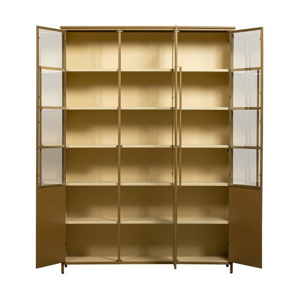 Mustársárga fém tálalószekrény 140x200x44 cm Exhibit – WOOOD-image-4