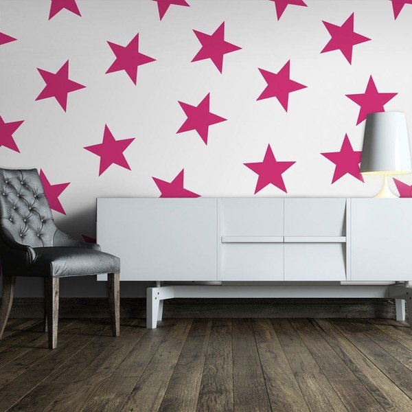 Pink Star nagyméretű tapéta, 400 x 280 cm - Artgeist-image-1