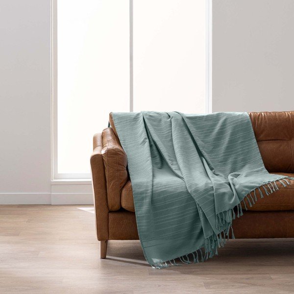 Zöld pamut ágytakaró 125x150 cm Lilia – douceur d'intérieur-image-3