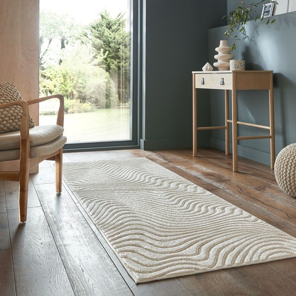 Bézs gyapjú futószőnyeg 80x230 cm Channel – Flair Rugs-image-2