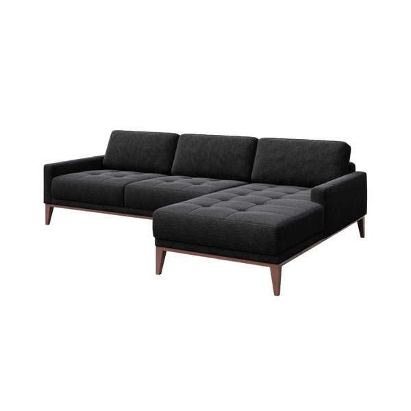 Musso Tufted antracit szürke kanapé jobboldali fekvőfotellel - MESONICA-image-2