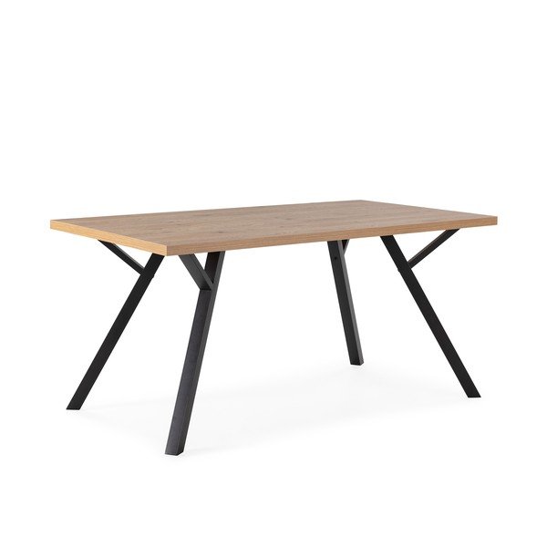 Natúr színű étkezőasztal tölgyfa asztallappal 90x160 cm Marion – Marckeric-image-2