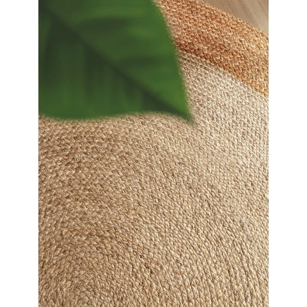 Elefántcsont színű kétoldalas kézi szövésű kerek juta szőnyeg ø 160 cm Jutta Ivory – Hanse Home-image-3