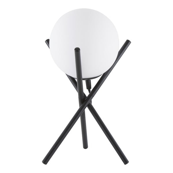 Erik fekete-fehér asztali lámpa üvegburával, magasság 33 cm - Westwing Collection