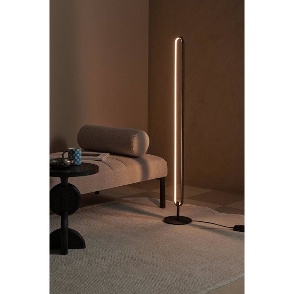 Matt fekete fém LED dimmelhető állólámpa (magasság 130 cm) Loop – Ellos Home-image-1