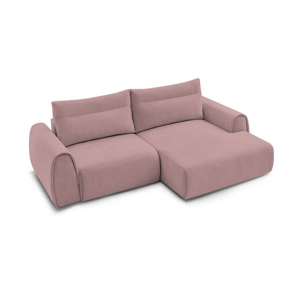 Világos rózsaszín sarokkanapé Aden – Bobochic Paris-image-4