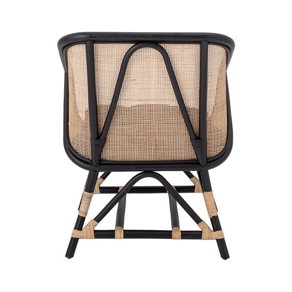 Fekete-bézs fotel szövött résszel Loue - Bloomingville-image-4