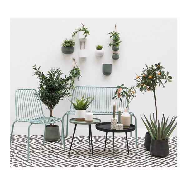 Oval matt zöld fali kerámia virágcserép - PT LIVING-image-2