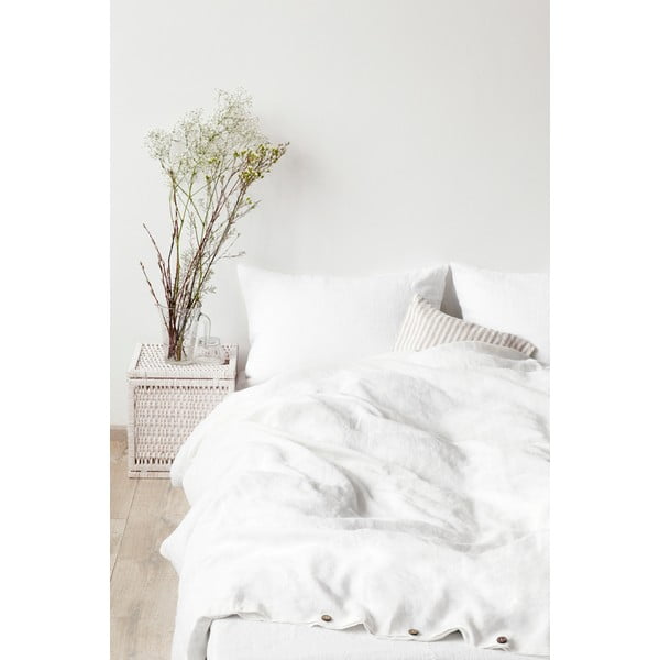Fehér len párnahuzat, 70 x 90 cm - Linen Tales-image-1