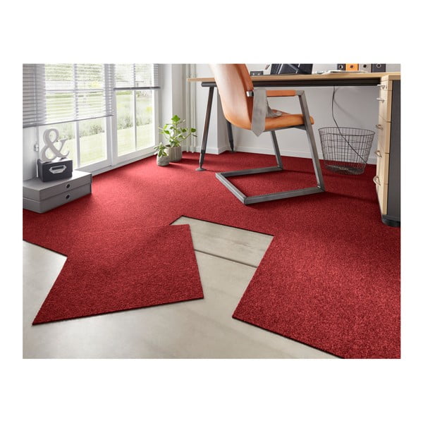 Easy piros szőnyeg szett, 20 darab négyzet, 50 x 50 cm - Hanse Home