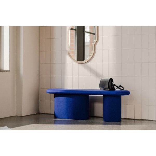 Kék gyapjú párnázott pad Rull – noo.ma-image-4