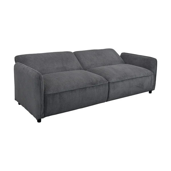 Antracitszürke kordbársony állítható-kinyitható kanapé 209 cm Alicia – Støraa-image-3