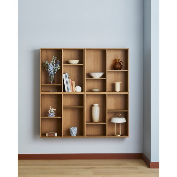 Natúr színű függő könyvespolc tölgyfa dekorral 70x70 cm Mistral – Hammel Furniture-image-1