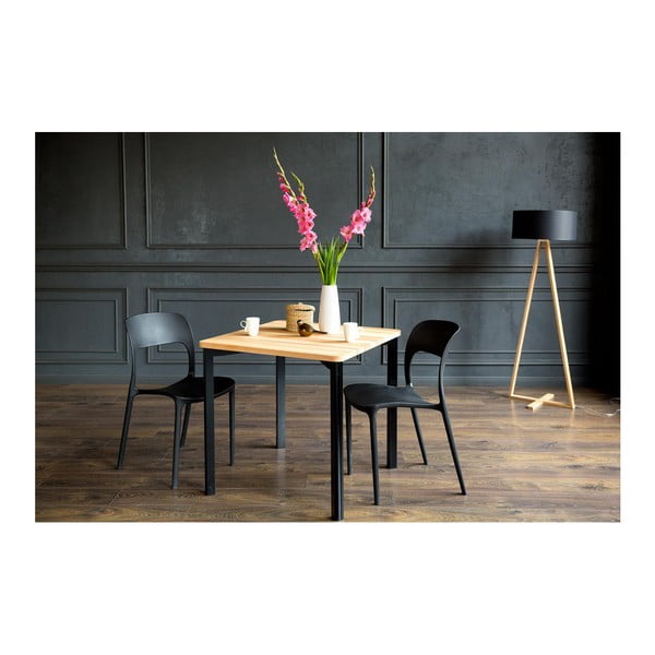 TRIVENTI fekete étkezőasztal lekerekített lábakkal, 120 x 80 cm - Ragaba-image-2