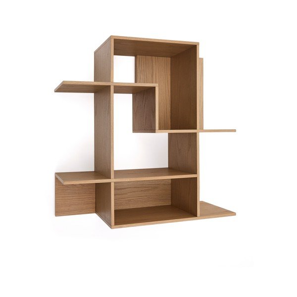 Natúr színű moduláris polcrendszer tölgyfa dekorral 80x80x25 cm Ina – Kave Home