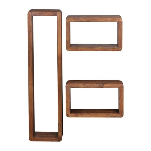 BOHA 3 db-os tömör kelet-indiai rózsafa falipolc szett - Skyport-image-2