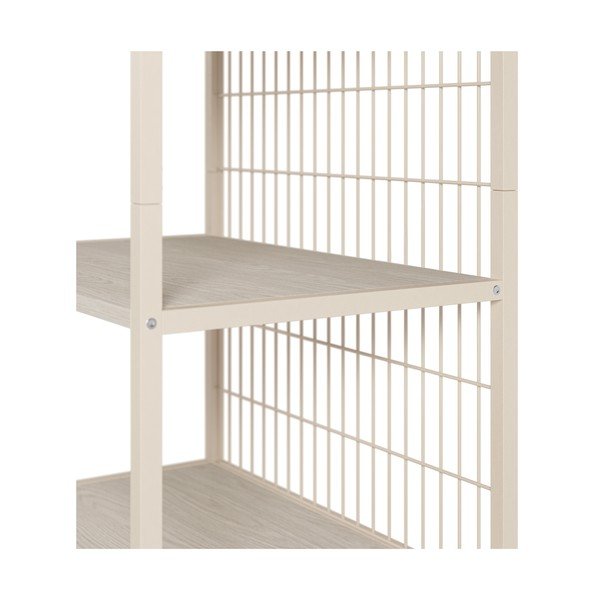 Krémszínű acél könyvespolc 60x179,5x40 cm Amara – Marckeric-image-4