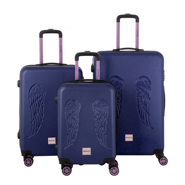 Wingy 3 db-os kék bőrönd szett - Berenice